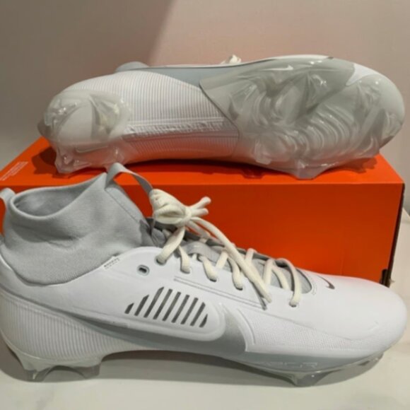 Nike Vapor Edge Pro 360 2 Men's Football Cleats White Metallic Silver  - Picture 2 of 7
